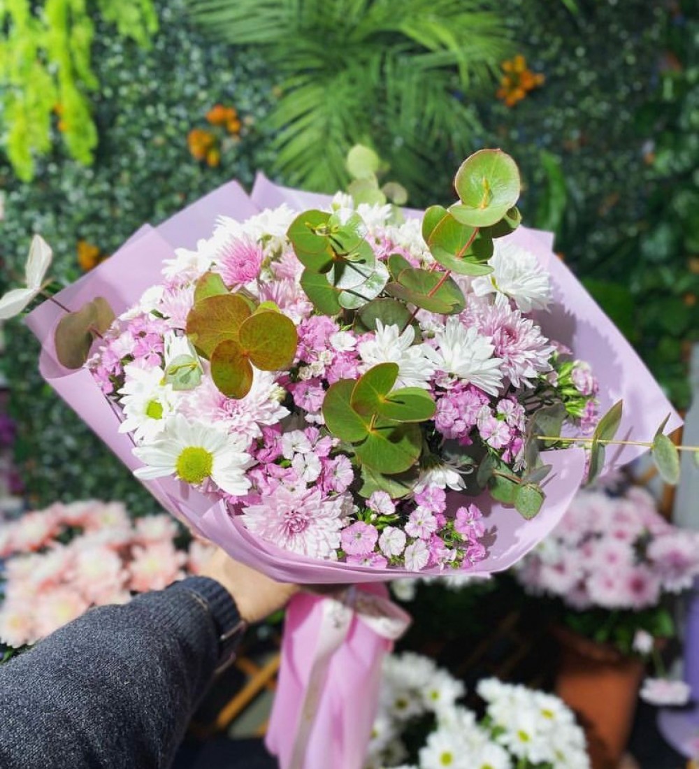 BUKET (2 DEMET BEYAZ PAPATYA 2 DEMET PEMBE HUSNUYUSUF)