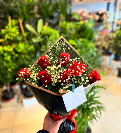 BUKET ( 7DET GUL+YESILLIK)