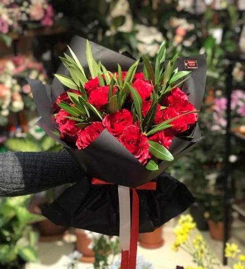 BUKET ( 23 ADET GUL+YESILLIK)