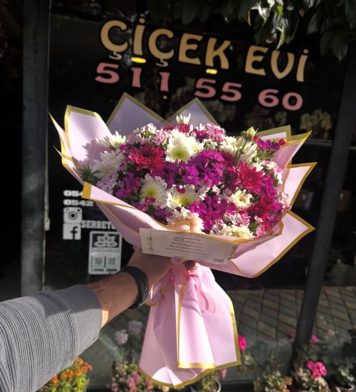 BUKET  Karışık Demet (3 Demet Papatya 3 Demet Hüsnüyusuf)